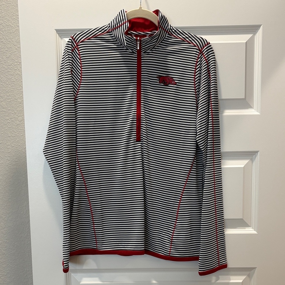 Cutter & Buck Black and White Striped Women's Top